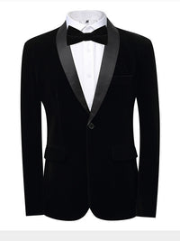 Men's Suit Jacket Dark Green Velvet Tailored Evening Tuxedo Single Breasted One Button&nbsp;