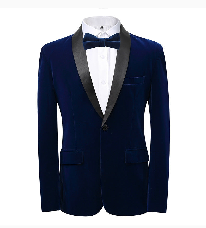 Men's Suit Jacket Dark Green Velvet Tailored Evening Tuxedo Single Breasted One Button&nbsp;