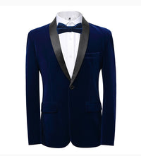 Men's Suit Jacket Dark Green Velvet Tailored Evening Tuxedo Single Breasted One Button&nbsp;