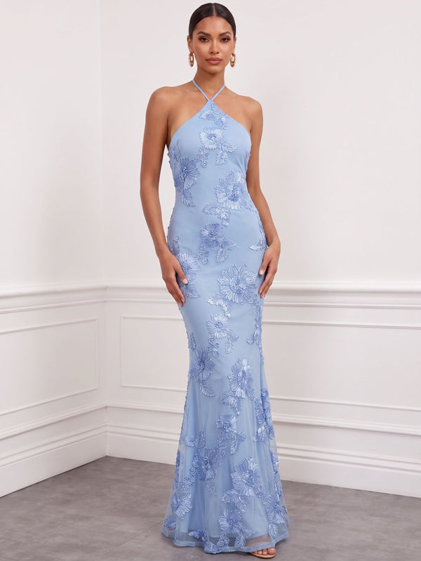 Mermaid/Trumpet  Formal Dress Floral Embroidery Sleeveless Evening Dress Floor-Length Dress One Shoulder Summer Dress