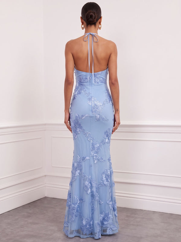 Mermaid/Trumpet  Formal Dress Floral Embroidery Sleeveless Evening Dress Floor-Length Dress One Shoulder Summer Dress