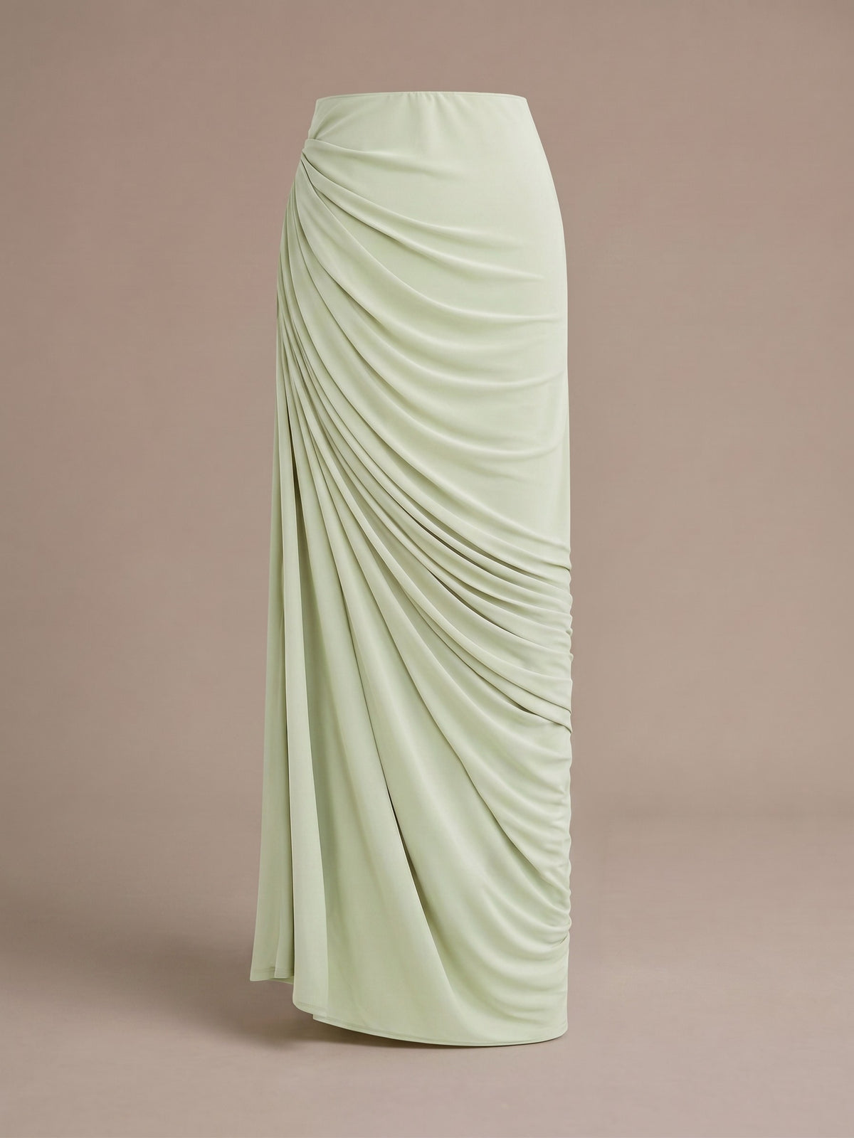 Sheath Formal Dresses Chiffon One Shoulder Two Piece Set Sleeveless Floor-Length Runched Summer Wedding Guest Dresses