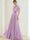 A-Line/Princess Chiffon Evening Dresses with Feather V-Neck Short Sleeves Formal Pleated Dress