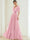 A-Line/Princess Chiffon Evening Dresses with Feather V-Neck Short Sleeves Formal Pleated Dress