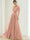 A-Line/Princess Chiffon Evening Dresses with Feather V-Neck Short Sleeves Formal Pleated Dress