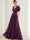 A-Line/Princess Chiffon Evening Dresses with Feather V-Neck Short Sleeves Formal Pleated Dress