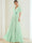 A-Line/Princess Chiffon Evening Dresses with Feather V-Neck Short Sleeves Formal Pleated Dress
