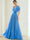 A-Line/Princess Chiffon Evening Dresses with Feather V-Neck Short Sleeves Formal Pleated Dress