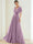 A-Line/Princess Chiffon Evening Dresses with Feather V-Neck Short Sleeves Formal Pleated Dress