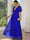 A-Line/Princess V-Neck Half Sleeves Chiffon Evening Dresses with Floral Embroidery