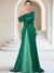 Trumpet/Mermaid Mother Of The Bride Dress One-Shoulder Short Sleeves Evening Dresses with Ruffles & Appliques
