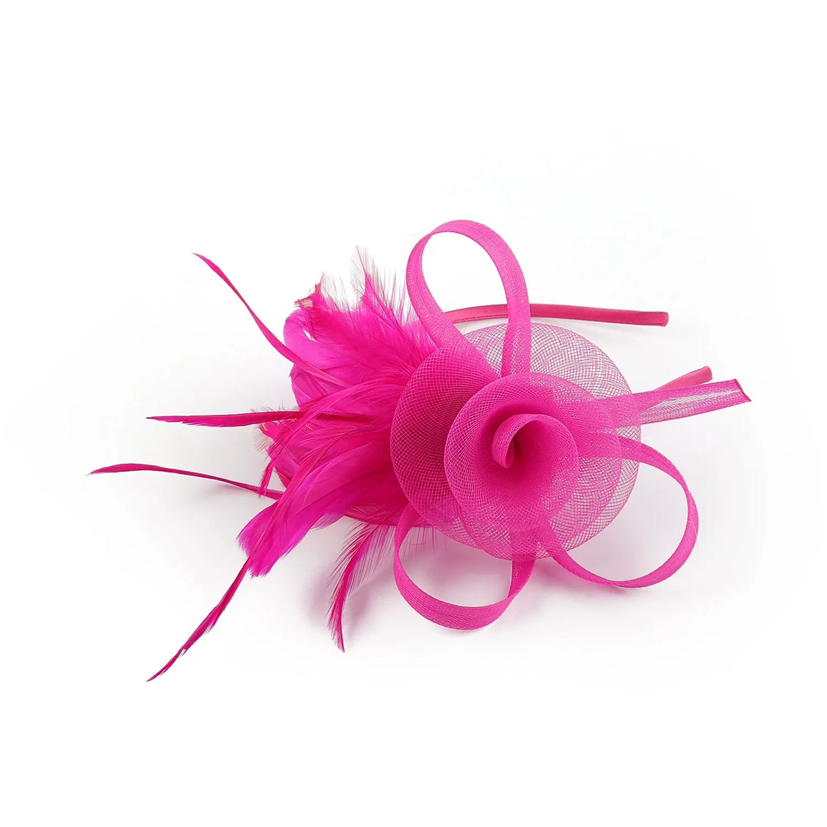 Flowers Feather Headband Net Kentucky Derby Hat Classical With Tulle