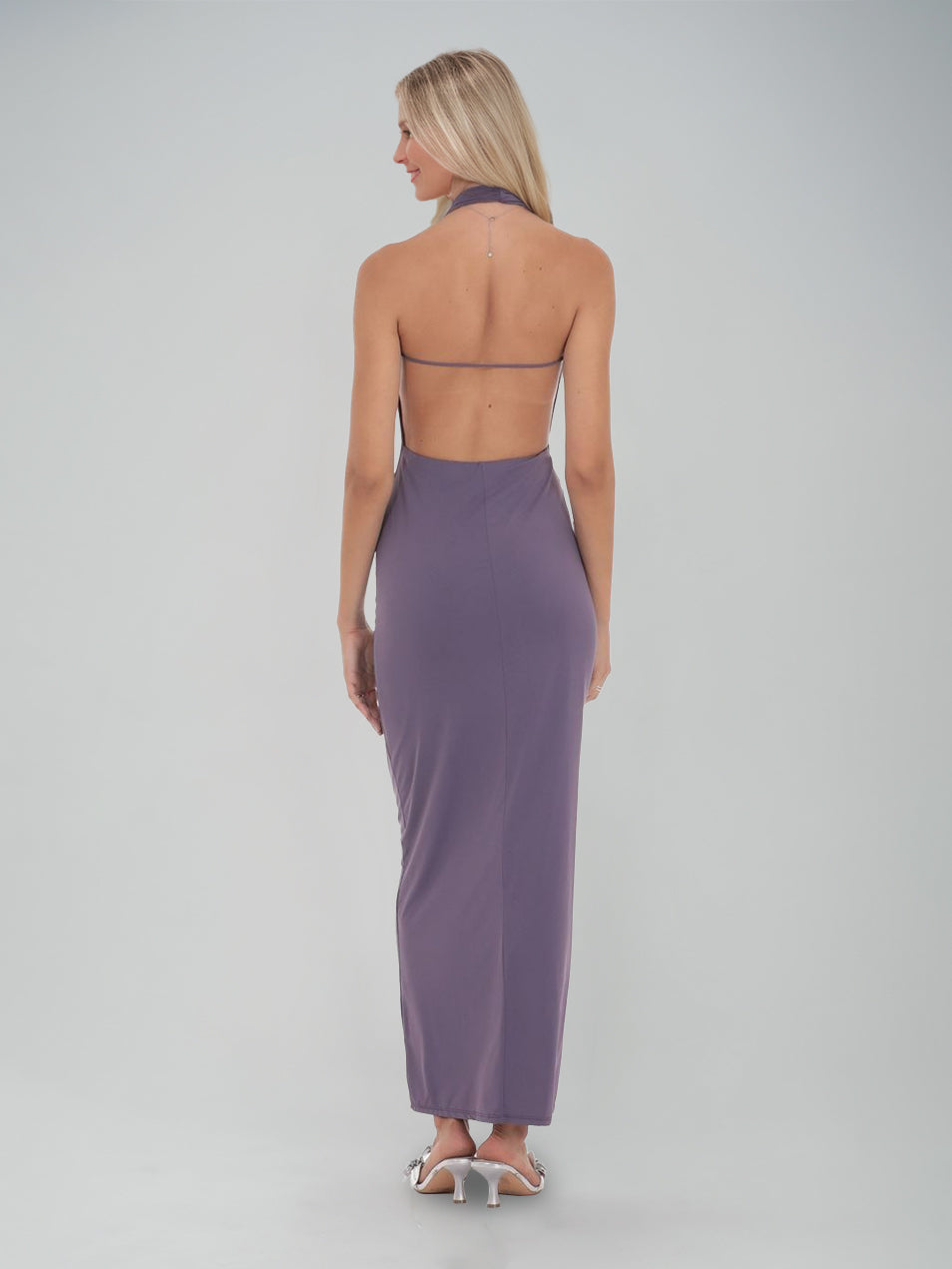 Sheath/Column Halter & Cowl Neck Ankle-Length Sleeveless Evening Dresses