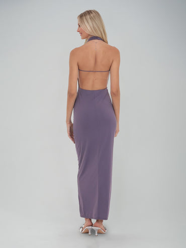 Sheath/Column Halter & Cowl Neck Ankle-Length Sleeveless Evening Dresses
