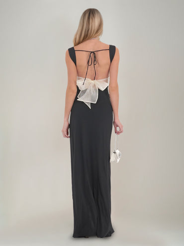 Sheath/Column Polyester Square Neck Sleeveless Split Side Evening Dresses