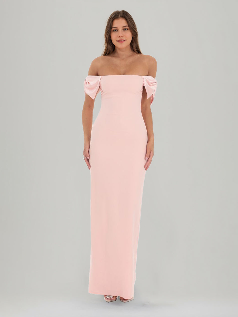 Sheath/Column Crepe Off-the-Shoulder Sleeveless Ankle-Length Split Side Evening Dresses