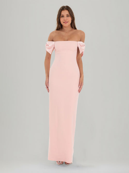 Sheath/Column Crepe Off-the-Shoulder Sleeveless Ankle-Length Split Side Evening Dresses