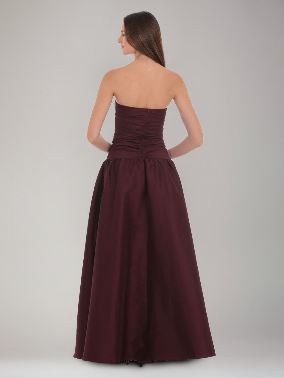 A-Line/Princess Strapless Sleeveless Floor-Length Ruffles &Ruched Prom Dresses