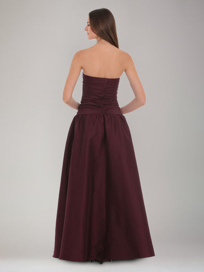 A-Line/Princess Strapless Sleeveless Floor-Length Ruffles Evening Dresses