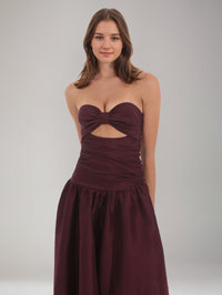 A-Line/Princess Strapless Sleeveless Floor-Length Ruffles &Ruched Prom Dresses
