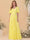 A-Line/Princess V-Neck Short Sleeves Long Bridesmaid Dresses