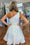 A-Line One-Shoulder Sleeveless Sequins Ruffles Homecoming Dresses