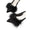 Women's Wedding Shoes Black Pointed Toe Low Heel Buckle Bridal Shoes with Feather
