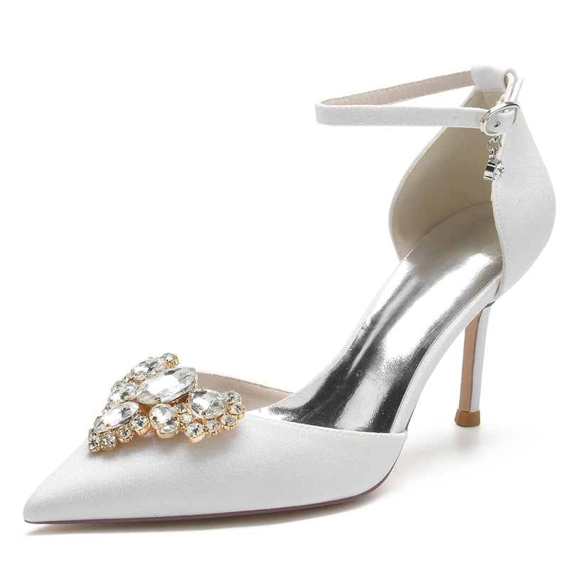 Women's Wedding Shoes Pointed Toe Delicate Rhinestone Luxurious Bridal Shoes