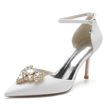 Women's Wedding Shoes Pointed Toe Delicate Rhinestone Luxurious Bridal Shoes