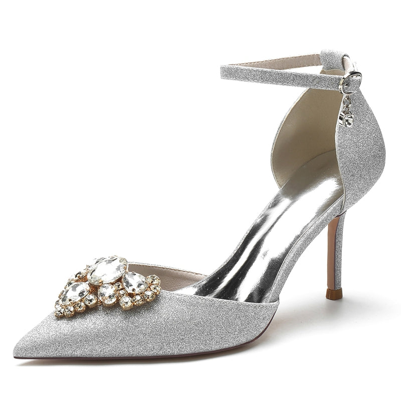 Women's Wedding Shoes Pointed Toe Delicate Rhinestone Luxurious Bridal Shoes