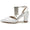 Women's Wedding Shoes Closed Toe Block Heel Buckle Bridal Shoes with Crystal & Tassels
