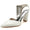 Women's Wedding Shoes Closed Toe Block Heel Buckle Bridal Shoes with Crystal & Tassels