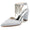 Women's Wedding Shoes Closed Toe Block Heel Buckle Bridal Shoes with Crystal & Tassels