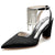 Women's Wedding Shoes Closed Toe Block Heel Buckle Bridal Shoes with Crystal & Tassels