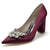 Women's Wedding Shoes Pointed Toe Chunky Heel Elegant Bridal Shoes with Rhinestone