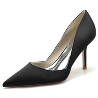 Women's Wedding Shoes Pointed Toe High Heel Silk Satin Minimalism Bridal Shoes