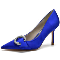 Women's Wedding Elegant Pointed Toe Bridal Shoes with Circle Rhinestones