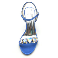 Women's Wedding Shoes Opened Toe Stiletto Heel Rhinestone Buckle Bridal Shoes