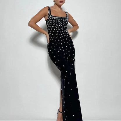 Mermaid Cocktail Dress Rhinestone Party Sleeves Ankle Length Off The Shoulder Crepe