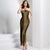 Sheath Cocktail Dress Tassels Party Dress Sleeveless Ankle Length Halter Neck With Ruffles