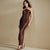 Sheath Cocktail Dress Tassels Party Dress Sleeveless Ankle Length Halter Neck With Ruffles