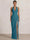 Mermaid Evening Dresses Chiffon Halter Neck Ruched Formal Dresses Split Side Wedding Guest