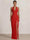 Mermaid Evening Dresses Chiffon Halter Neck Ruched Formal Dresses Split Side Wedding Guest