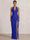 Mermaid Evening Dresses Chiffon Halter Neck Ruched Formal Dresses Split Side Wedding Guest