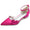 Women's Wedding Shoe Crystal Bow Silk Satin Pointed Toe Low Buckle Bridal Shoes