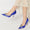 Women's Wedding Shoes Royal Blue Silk Satin Crystal Stiletto Pointed Toe Bridal Shoes