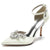 Women's Wedding Shoes Crystal Stiletto Pointed Toe Buckle Bridal Shoes