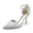 Women's Wedding Mini Crystal Stiletto Pointed Toe Buckle Bridal Shoes