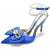 Women's Wedding Shoes Mini Rhinestone Bow Stiletto Pointed Toe Buckle Bridal Shoes