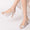 Women's Wedding Shoes Black Silk Satin Lacework Crystal Mid Peep Toe Bridal Shoes